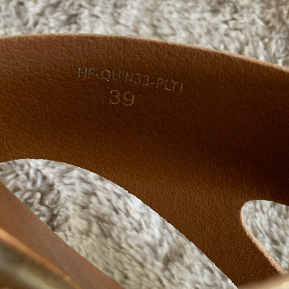 NEW Donald Pliner Quin Leather Sandal Metallic Gold Nappa Women Size 39 / 8 - Picture 5 of 7